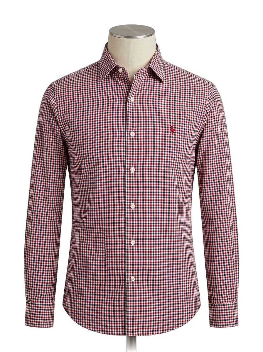 Red & Navy Micro Gingham Check Shirt